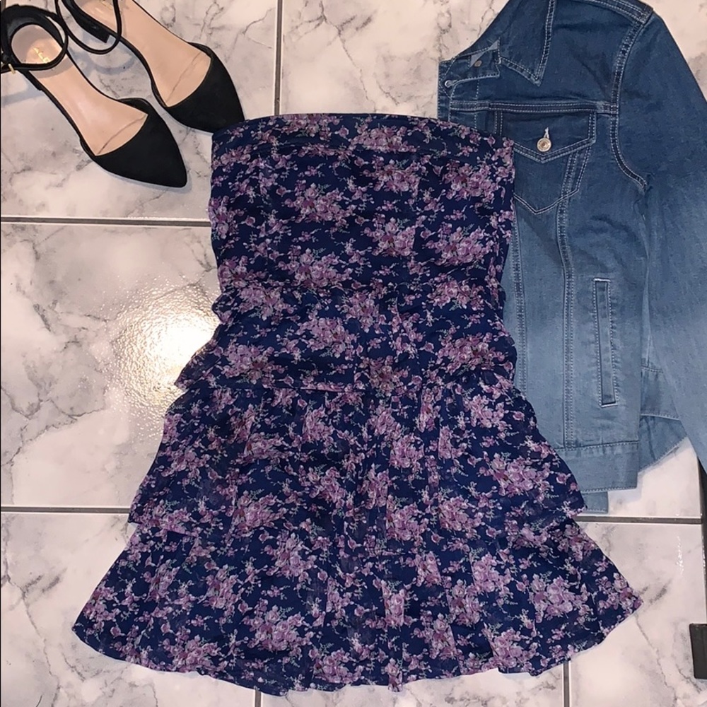 Forever 21 Floral Strapless Dress
